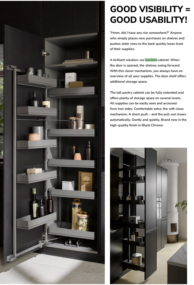 Häcker Kitchen's Tandem Pullout Pantry 